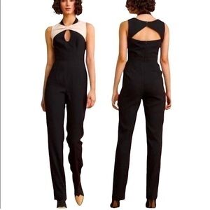 Foxiedox Black and Cream Straight Leg Jumpsuit